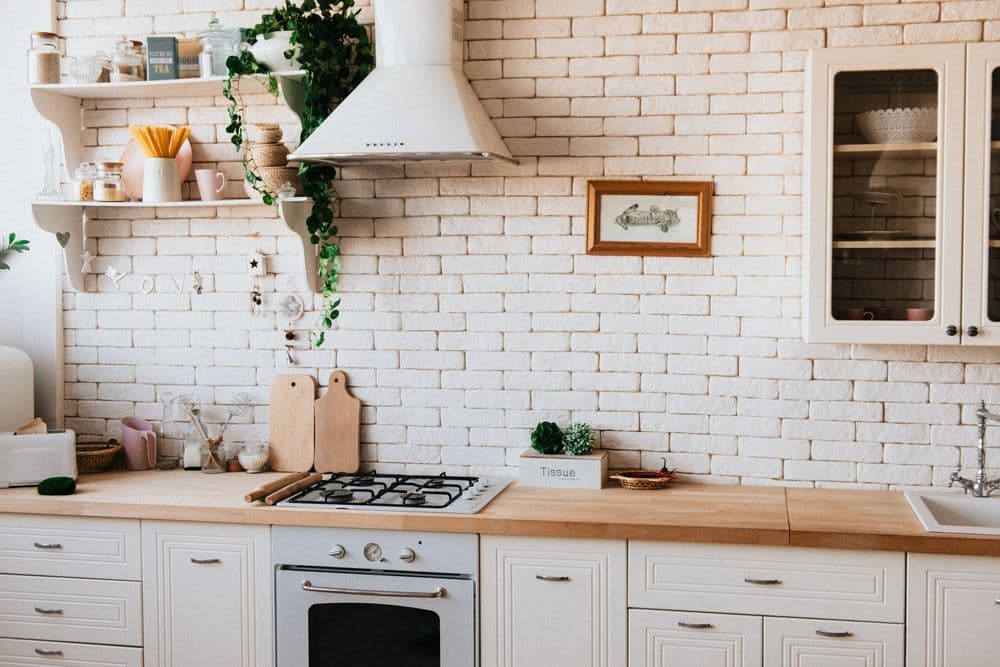 Clean modern kitchen with range ready for oven interior cleaning